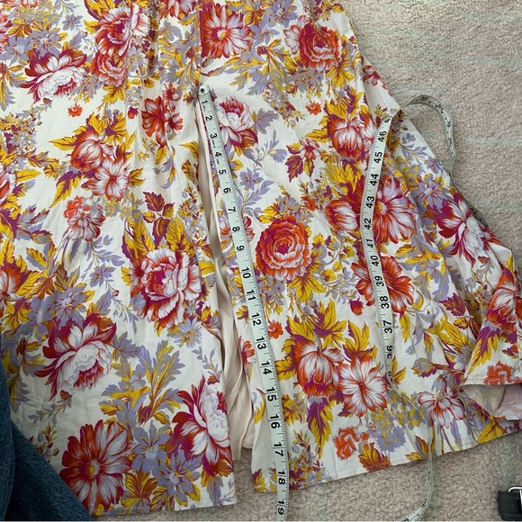 NWT BHLDN Sadie Fit and Flare Floral Linen Dress Wedding Guest Dress Size Medium - Picture 12 of 15